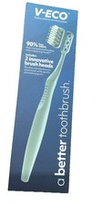 V-ECO Toothbrush With An Extra Replacement Head. New Sealed green Eco friendly