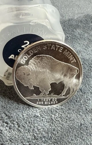 New Listing1 Troy Ounce .999 Fine Silver Round Golden State Mint Buffalo Native American