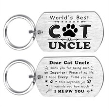Alotozo Gifts from Cat for Uncle - World  s Best Cat Uncle Keychain -