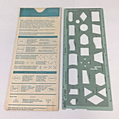IBM Flowcharting Template with Original Sleeve Vintage Computing GX20-8020-1