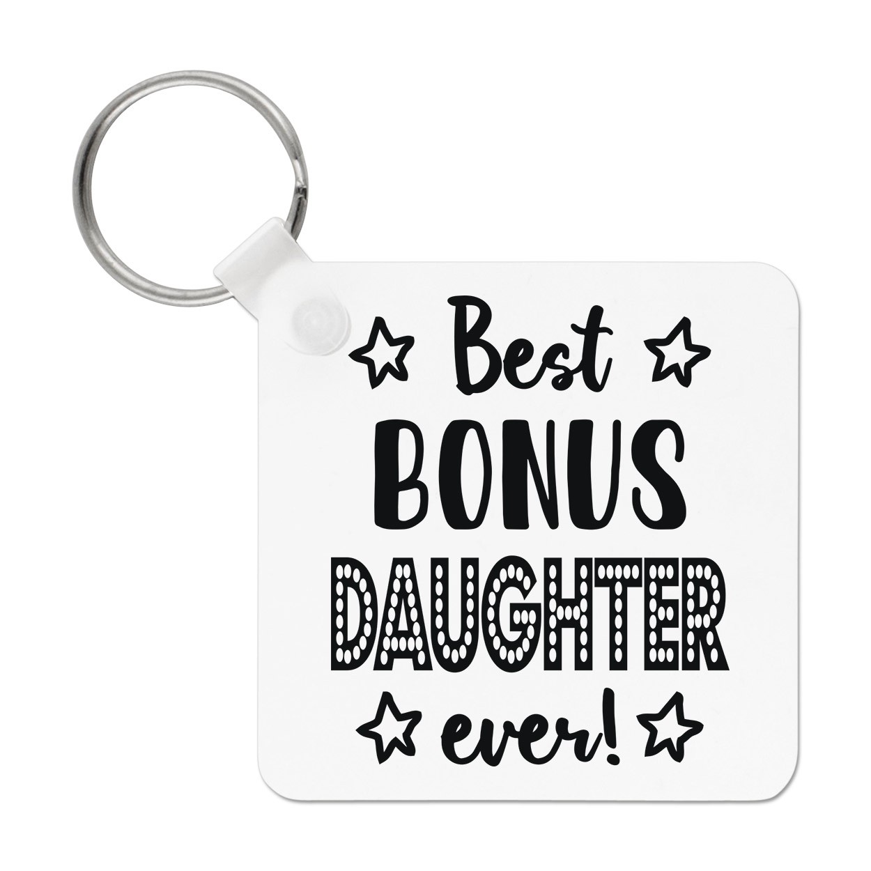 Best Bonus Daughter Ever Keyring Key Chain Funny Joke Step Family Love Child
