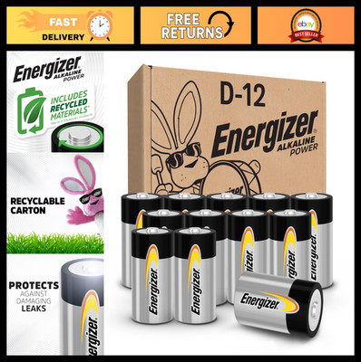 Long-Lasting Alkaline D Batteries - 12 Count Pack, High Power & Reliable Energy