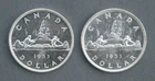 Lot of Two - 1953 Canada Dollar Coins with Die Cracks - 1.2 Troy Ounces Silver