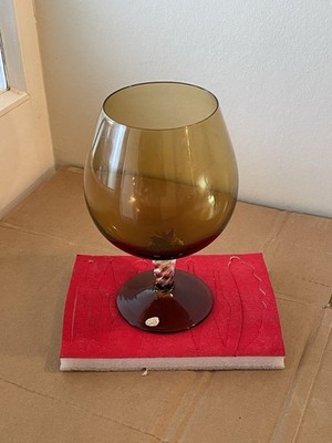 VINTAGE FARBIGES GLAS BRAND SCHNAPPGLAS IN BRONZE SCHÖN AUSSEHENDES STÜCK