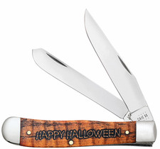 Case xx Happy Halloween Trapper Orange Bone 10599 Stainless Pocket Knife