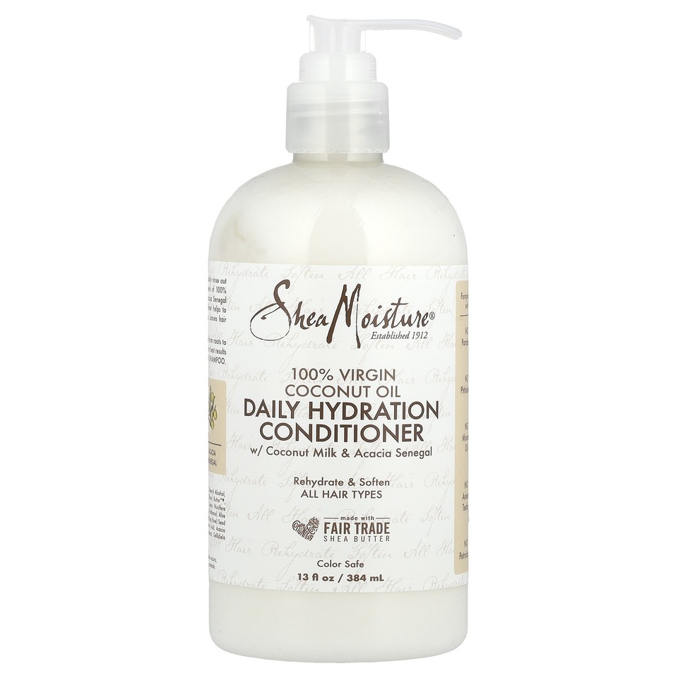 100% Virgin Coconut Oil, Daily Hydration Conditioner, All Hair Types, 13 fl oz