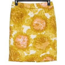 Talbots Skirt Floral Cottage Y2K Preppy Romantic Feminine Retro Yellow Pink 8