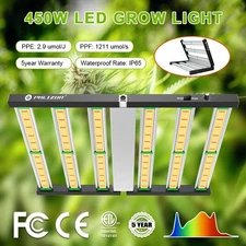 Phlizon 450W Full Spectrum w/Samsung LED Grow Light Dimmer Knob Indoor Plants