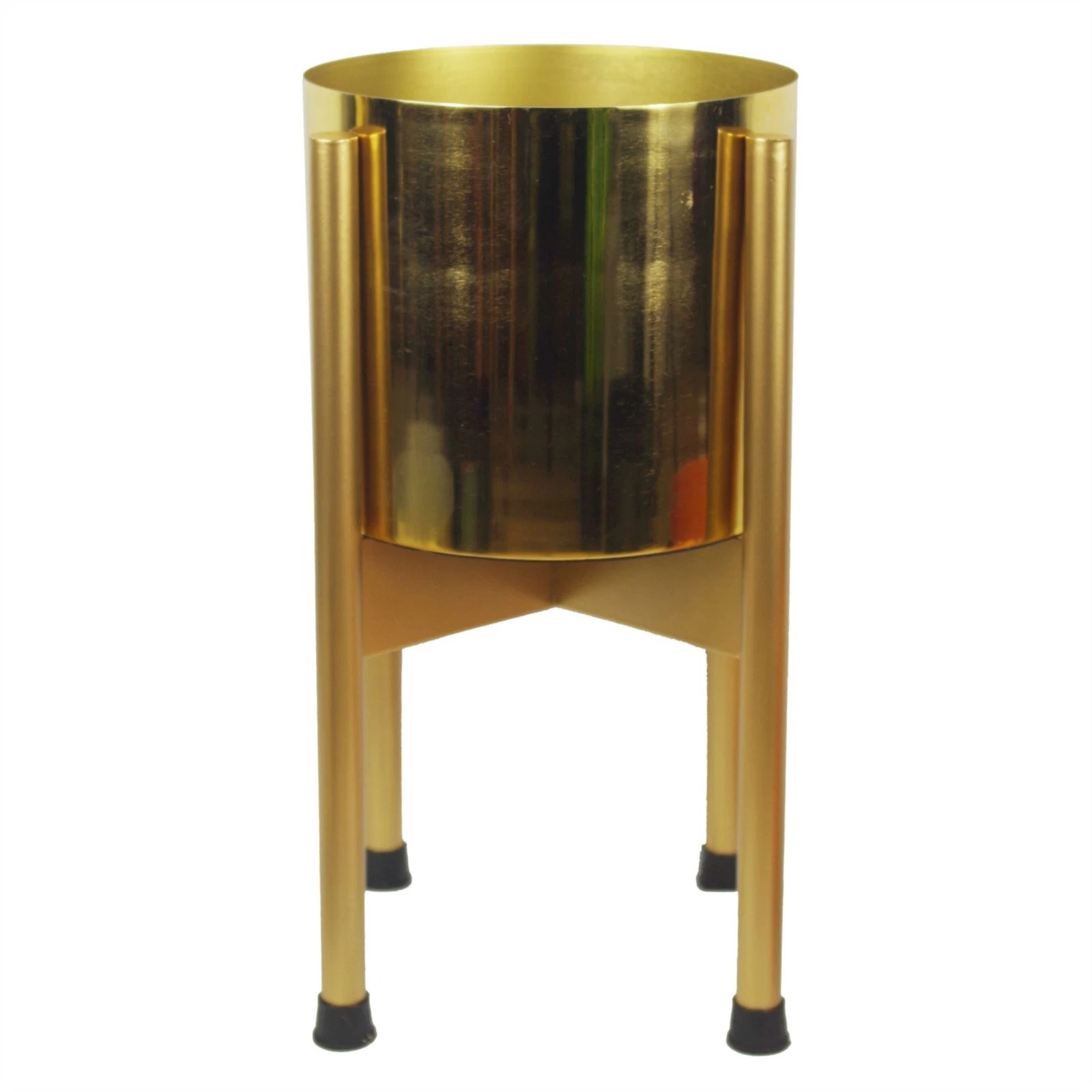 Plant Stand Gold Powder-Coated Metal 38.5cm Medium with 20cm Metal Planter Handy