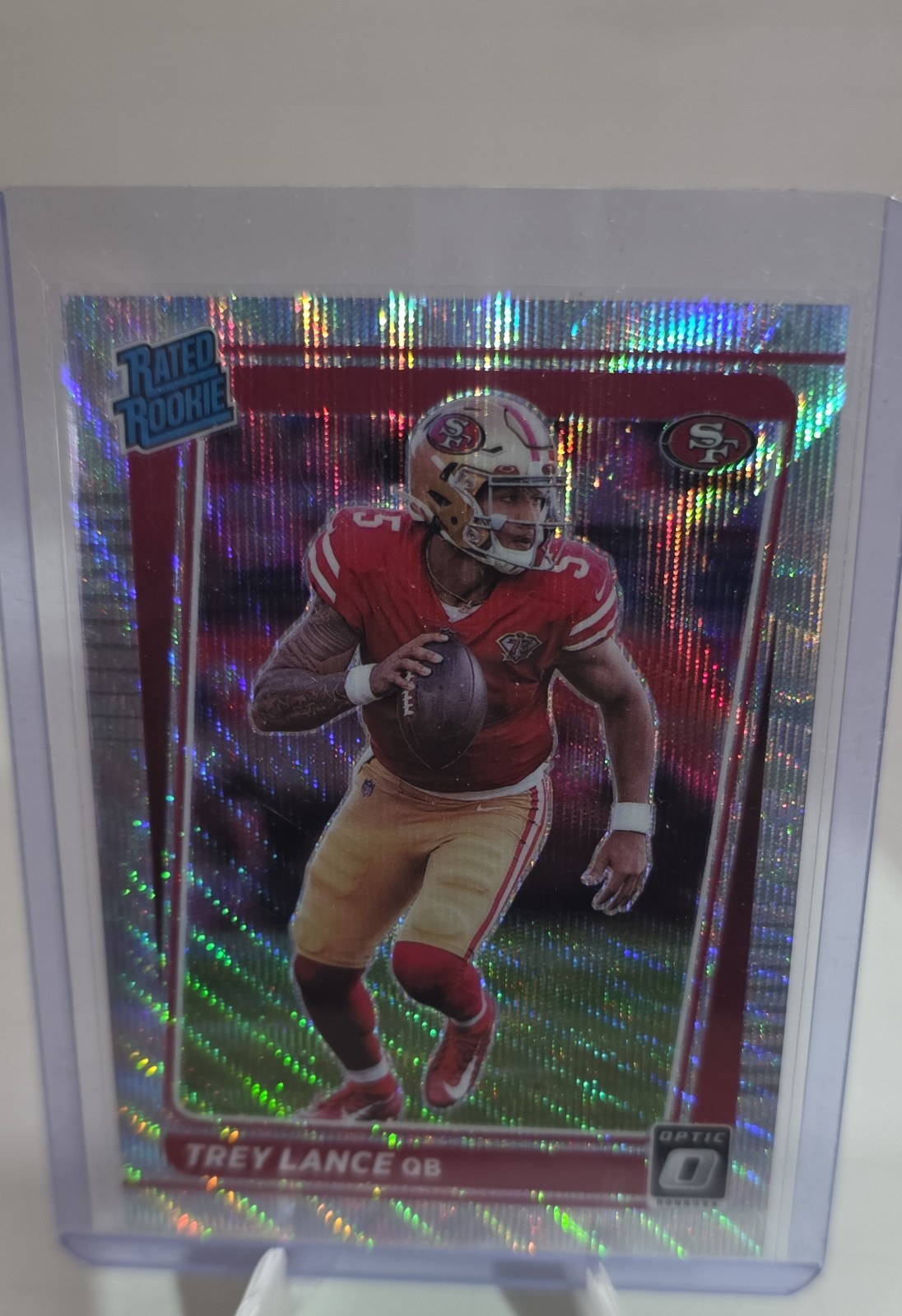 2021 Panini Donruss Optic - Rated Rookie Trey Lance #203 Wave Prizm /299 (RC)