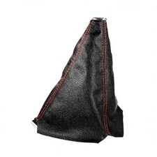Automotive Shift Knob Dust Cover, Leather Construction, Shifter Black and Red