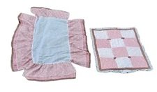 CoCalo Daniella Luxury Baby Bedding Nursery Crib Quilted Blanket And Skirt Pink