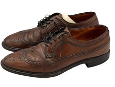 VTG Bostonian Wingtip Blucher Shoes 9.5 C Brown Leather Comb Last Made in USA