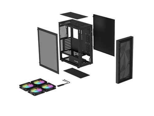 OBUDOWA GAMINGOWA NATEC GENESIS DIAXID 605 ARGB MIDI TOWER USB-C Z OKNEM CZARNA - Zdjęcie 11 z 12