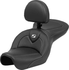 Saddlemen Roadsofa Carbon Fiber Gel Seat & Backrest for 2004-05 Harley Dyna FXD