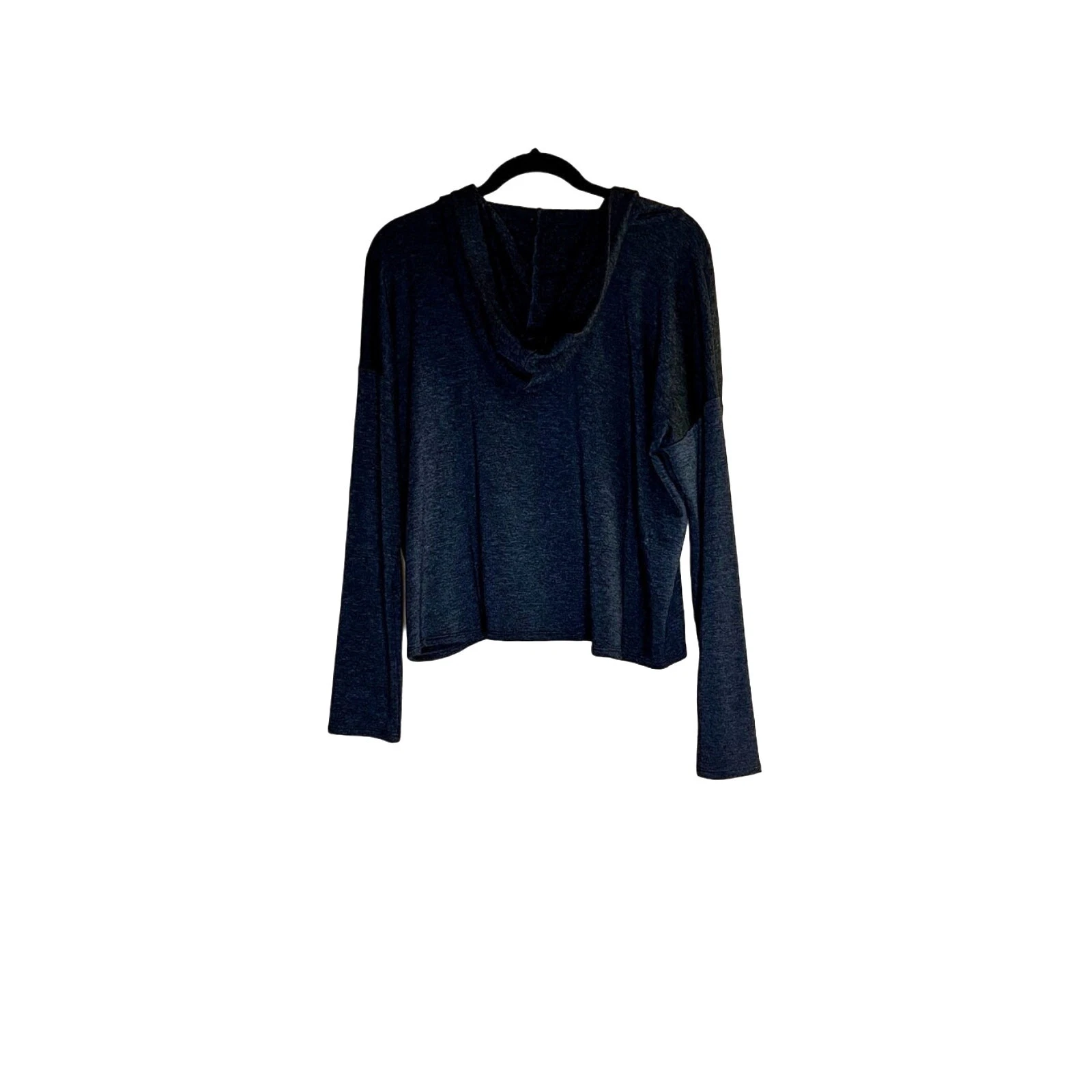 beyond-yoga charcoal lace up long sleeves very soft hoodie