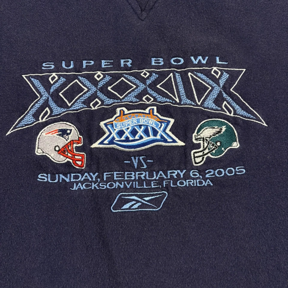 Sudadera De Colección New England Patriots Philadelphia Eagles Hombres XL Super Bowl 39 Foto 2 de 4