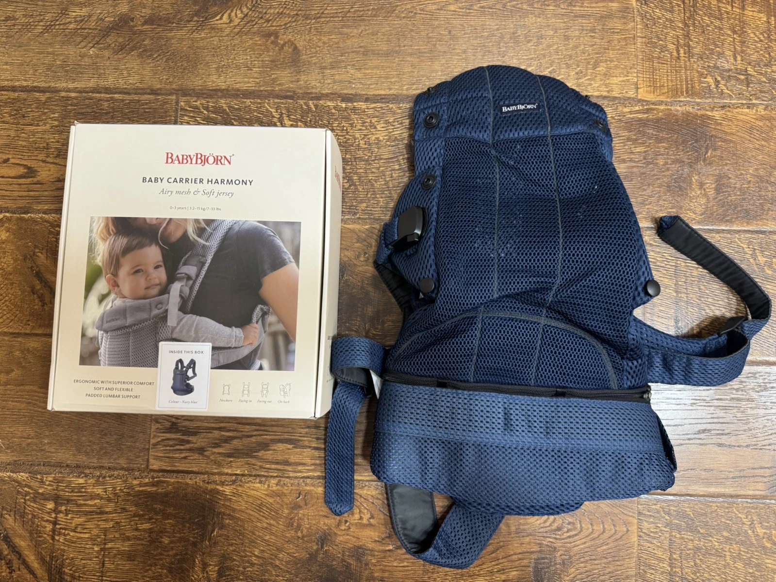 Babybjorn Harmony Baby Carrier - Airy Mesh - 0-3 Years - Navy Blue