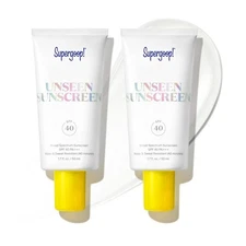 2 PACK Supergoop! SPF40 Unseen Sunscreen 1.7oz Spectrum Face Sunscreen Oil Free