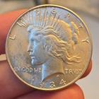 1934 #2 Peace Silver Dollar AU lcpa