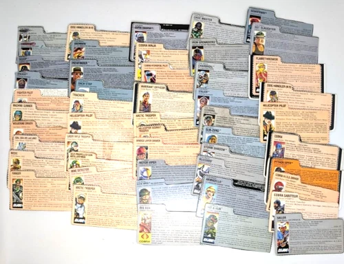 GI JOE ARAH Action Figure File Cards 50 Total 1980's 1990's Vintage G.I. Lot #2