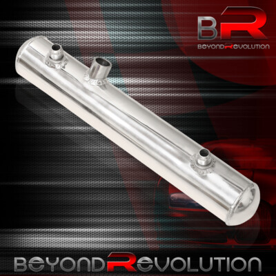 1L Polished Aluminum Radiator Over Flow Tank Coolant Expansion 15'' X 2'' Cylinder