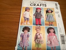 McCall’s sewing pattern M6137 18” doll clothes skirt jacket top hats dress NEW
