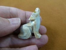 Y-COY-26) little gray tan COYOTE wolf wild dog SOAPSTONE stone PERU FIGURINE