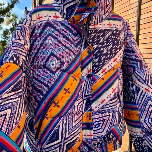 NWT Free People Powerhouse Puffer Jacket Coat Winter Ski Printed Sz Large - Picture 5 of 14