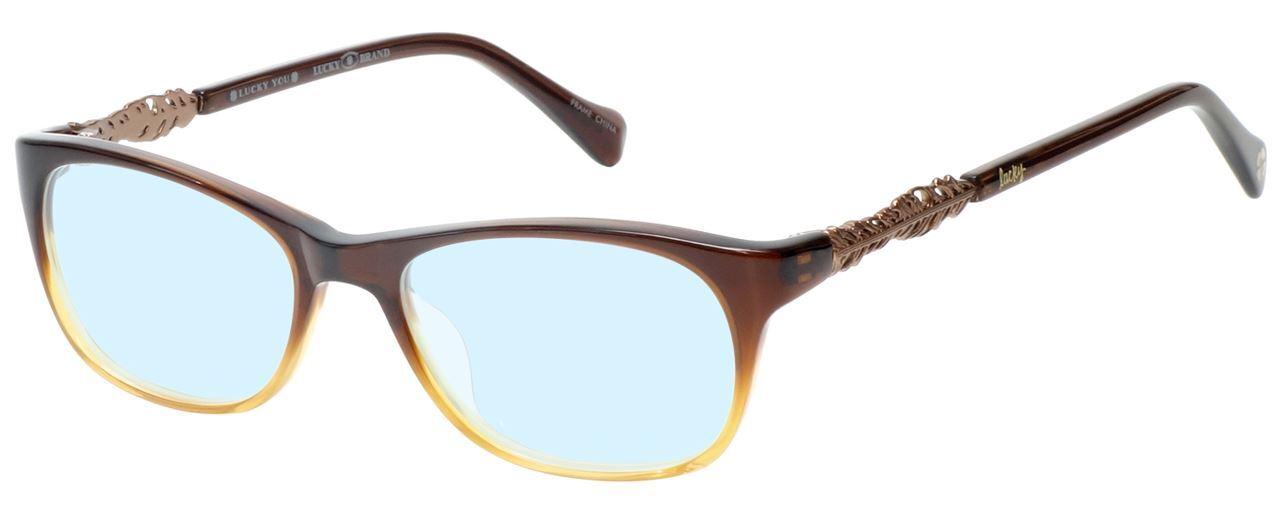 Lucky Brand Palm Blue Light Blocking Glasses Brown Crystal Fade 52mm Multi-Focus