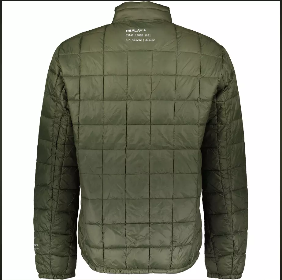 REPLAY Men\'s M8006 Army Green Khaki Zip Up Light Quilted Jacket Jacket £110  | eBay