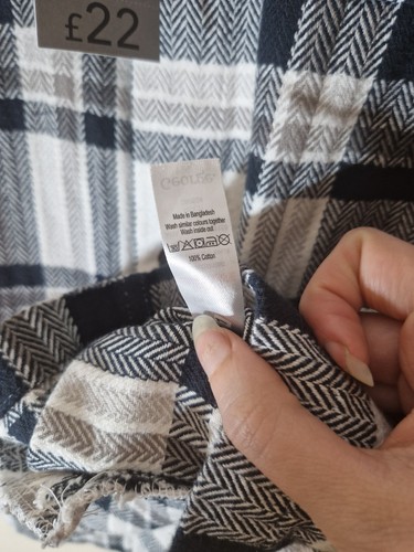 George Herren schwarz & weiß kariertes Sakko - XL - Knopfleiste Overshirt Neu mit Etikett - Bild 10 von 10