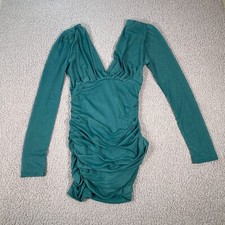 Fashion Nova Sheer Goes Nothing Mini Dress Womens S Green Lined Chiffon Stretch