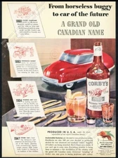 1943 streamlined future car model photo Corby's Whiskey vintage print ad