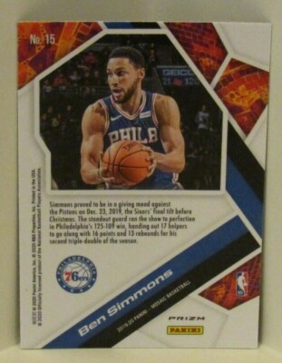 Ben Simmons 2019-20 Panini Prizm Mosaic Will To Win SILVER