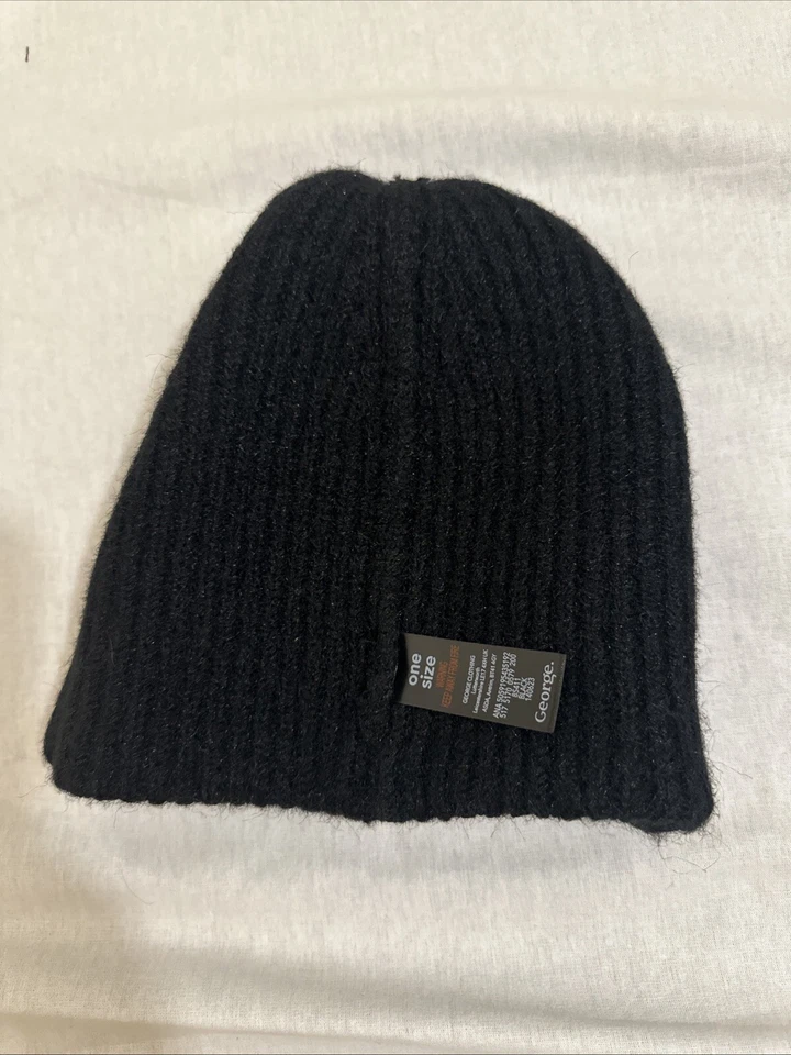 Woman Winter Hat Black Knit Gold Thread Trim Detail Unworn BnWot - Image 3 of 4