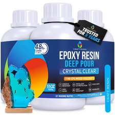 51OZ Crystal Clear Deep Pour Epoxy Resin Kit - Food Safe  UV Resistant Best for