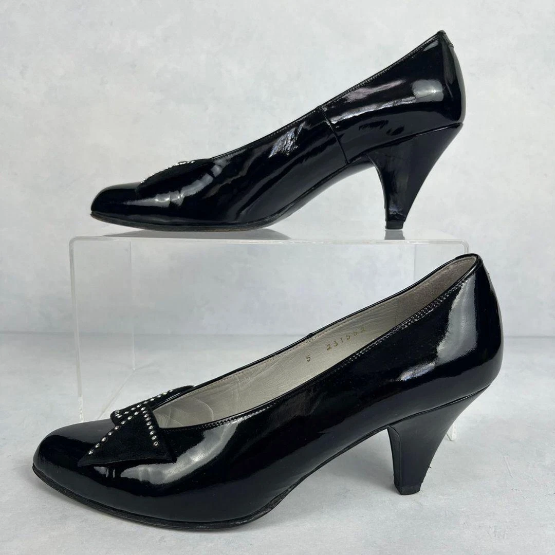 Escarpins Christian Dior clous talon cuir noir EU35/US5 37990c