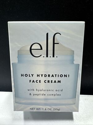 e.l.f. HOLY HYDRATION FACE CREAM With Hyaluronic Acid & Peptide Complex 1.8 oz