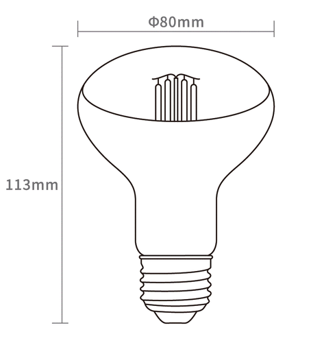5 x R80 E27 8W 6000K 720lm Daylight Reflector LED Filament Bulb Lamp ES Globe - Picture 2 of 2