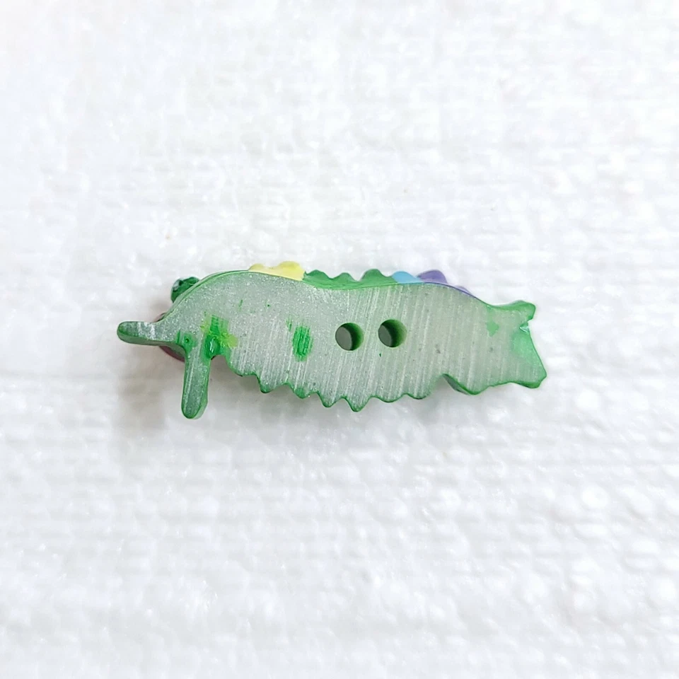 JHB Caterpillar Button 29mm 2 Hole Novelty Hungry Worm Kids Sewing Art DIY Craft - Image 2 of 4