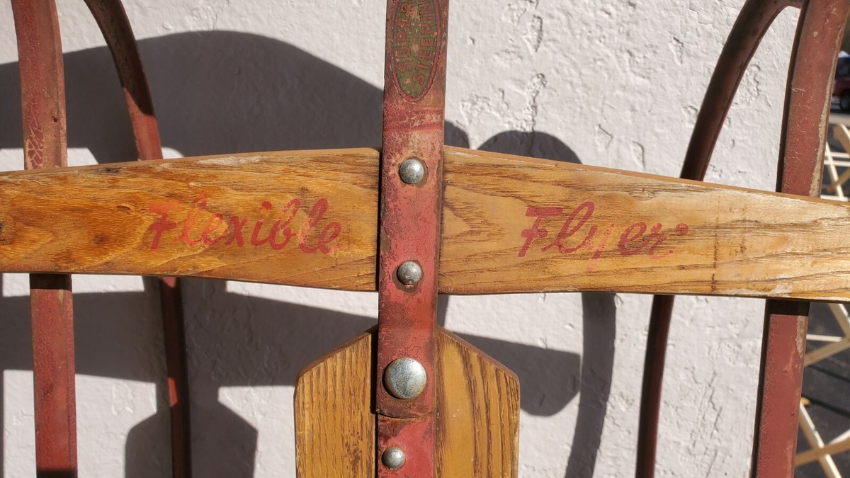 Large Vintage Flexible Flyer 55J Planet Jr Rail Sled Sleigh Super