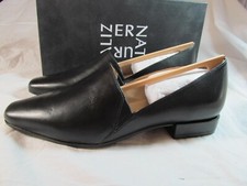 NIB WOMEN'S NATURALIZER BLACK LEATHER SLIP-ON SHOES COLLETTE size 5 1/2M