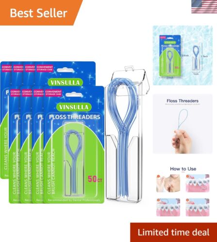 400 Count Floss Threaders for Braces, Bridges, & Implants - Dentist Recommended
