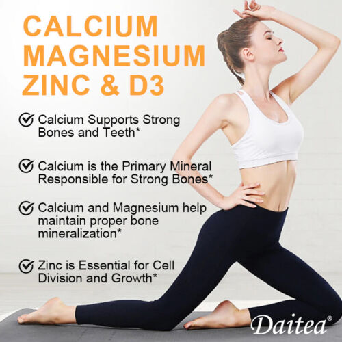 Daitea Calcium Magnesium Zink mit Vitamin D3, für starke Knochen und Zähne - Bild 4 von 12