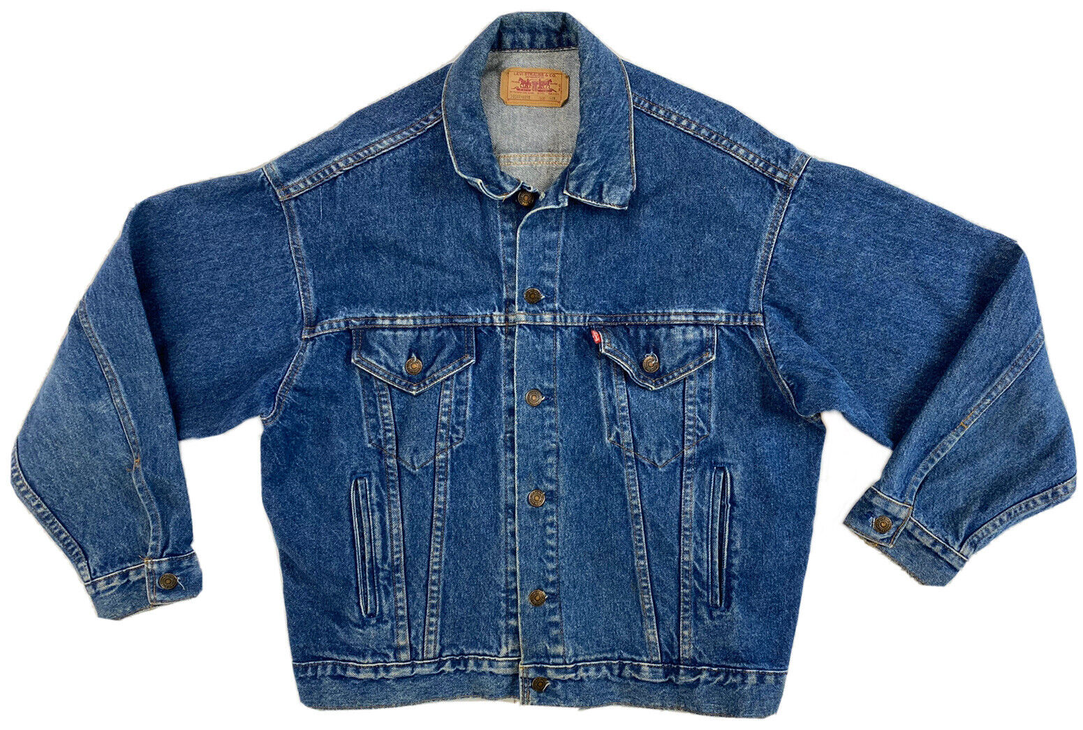 Vintage 80's Men's Levis Red Tab Blue Denim Trucker Jacket 70507-0218 Size  Large | eBay