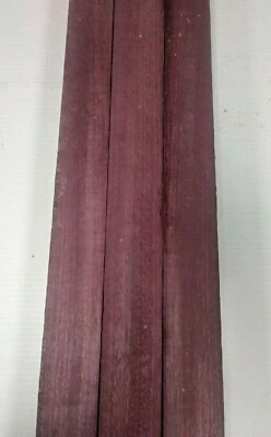 EXOTIC WOOD ZONE 3 Pcs, Purpleheart Thin Stock 12x 2x 1/4 Woodturning Blank- Free US Shipping