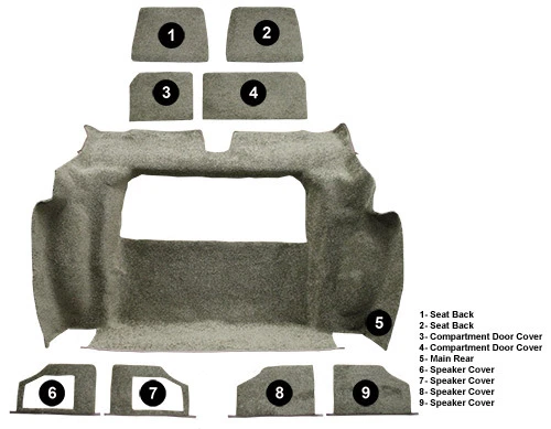 1981-1982 Chevrolet Corvette замена Cutpile ковер задняя часть - Изображение 3 из 4