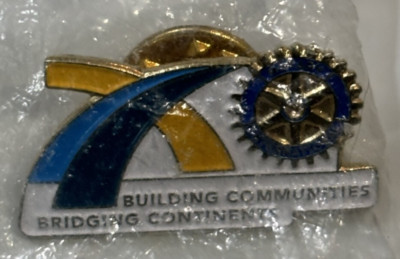 Vintage Rotary Intl Lapel Pin Enameled Building Communities Bridging ...