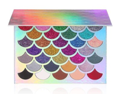 CLEOF Original Mermaid Glitter Eyeshadow Palette 32 Colors - 21 Pressed Glitter